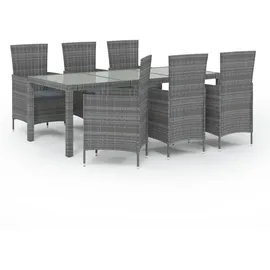 vidaXL Garten-Essgruppe 7-tlg. Grau