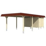 SKANHOLZ Skan Holz Carport Wendland mit Abstellraum 409 x 870 cm EPDM-Dach