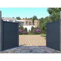 vente-unique Gartentor Flügeltor 300 x 161 cm Anthrazit/Aluminium