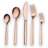 Berglander 30 Stück Titanium Rosé vergoldet Besteck Set, Gemischte Bestecksets Service für 6 (glänzend Kupfer)