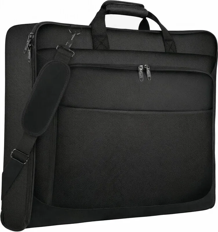 Reise-Kleiderkoffer für Herren, für große Anzüge und formelle Hemden, mit Knitterschutz, Diebstahlschutz und wasserdichtem Design, multifunktional, mit mehreren Taschen und Organizern, Schwarz, formell