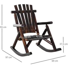 Outsunny Schaukelstuhl 97 x 93 x 69 cm Braun
