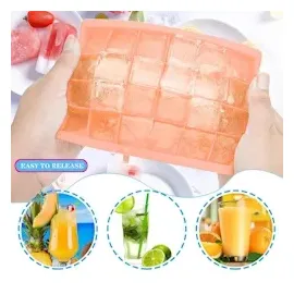 Intirilife 2x Eiswürfelformen in PINK - 2er Set à 24 Fächer Eiswürfel Silikonformen mit Deckel - 18 x 13 x 2.5