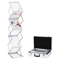 Sprintis Prospektständer faltbar BOSTON 6 x A4 mit Koffer,