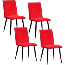 Hti-Living Esszimmerstuhl Salinas Velvet rot 4er Set