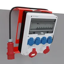 Doktorvolt Baustromverteiler mit Ständer Stromverteiler pTD-S/FI 32A 16A 4x230V 6160