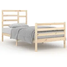 vidaXL Massivholzbett 90 x 200 cm Weiß