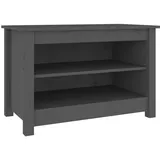 vidaXL Schuhbank Grau 70x38x45,5 cm Massivholz Kiefer