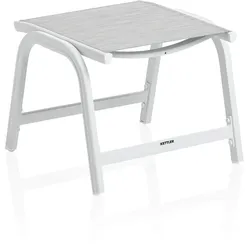 KETTLER BASIC PLUS Hocker,  weiß matt/hellgrau, Alu/Outdoorgewebe, robust, pflegeleicht, stapelbar, 0301203-5200