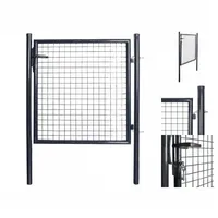 vidaXL Mesh-Gartentor Verzinkter Stahl 85,5x100 cm Grau