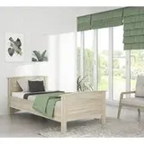 Komfortbett  Eiche Sonoma Nachbildung weiß B/H/T: ca. 115x89,5x203 cm Liegefläche B/L: ca. 100x200 cm - Eiche, Weiss