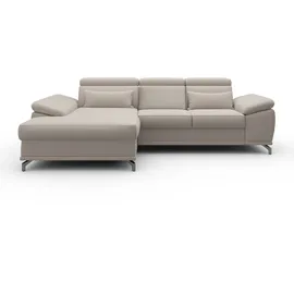sit&more Ecksofa SIT & MORE "Cabrio L-Form, B: 295 cm, mit Sitztiefen-, Arm- & Kopfteilverstellung", grau (elephant), B:295cm H:87cm T:180cm, 100% Polyester, Sofas, Ecksofa, 2 Nierenkissen, Federkern, optional Bettfunktion und Stauraum