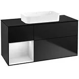 Villeroy & Boch Finion Waschtischunterschrank G702MTPD 120x60,3x50,1cm, Regal rechts White matt lacquer, Black matt lacquer