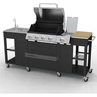 VidaXL Gasgrill mit 4+1 Flammen Schwarz