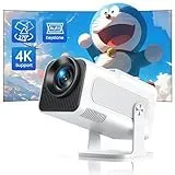 4K-Projektor, Halterung für Auto-Keystone: Tragbarer Mini-Projektor, 25.000 Lumen, Full-HD, 1080P, TOPTRO um 270 ° drehbar, Heimkino-Projektor, Mini-Projektor für TV, Stick, Handy, WLAN, Bluetooth