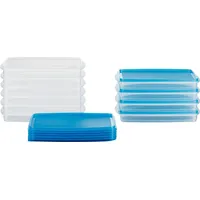 MiraHome Gefrierdosen 10x0,5L rechteckig Blau – Vorratsdosen mit Deckel luftdicht – Transparente Frischhaltedosen mit Deckel – Aufbewahrungsbox Küche für Mealprep & Organisation – Austrian Quality