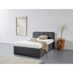 Polsterbett "Rostock", schwarz, L:210cm, Bezug 100% Polyurethan, Polsterung: Polsterwatte, Material Gestell: gepolsterter Holzwerkstoff, WESTFALIA SCHLAFKOMFORT, Betten, auch mit Stauraum und Kopfteilverstellung erhältlich