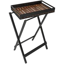 Wenko Beistelltisch Taba schwarz mit Tablett Mod. zertifiziertes Akazienholz