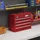DURHAND Werkzeugkoffer leer, 51x22x39,5 cm Werkzeugkasten mit 4 Schubladen, Rot