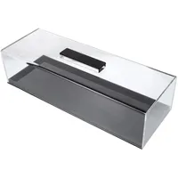 DECORNIJIA Rechteckiger Kuchenbehälter aus Robustem Acryl mit Transparentem Deckel und Glänzend Schwarzem Boden Multifunktionale Tortenplatte für Kuchen und Desserts für Küche und Bäckerei