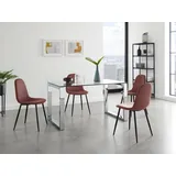 Leonique Esszimmerstuhl Eadwine, TOPSELLER! Stuhl, Küchenstuhl, 4-Fuß Stuhl, OTTOs Choice (Set, 1 St), Polsterstuhl mit Metallgestell, im 1er. 2er und 4er Set erhältlich rosa