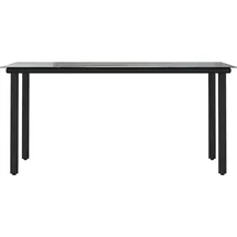 vidaXL 5-teiliges Garten-Esszimmerset aus schwarzem Polyrattanglas