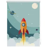 Lichtblick Rollo, Klemmfix, 100x150 cm, Rakete, blau