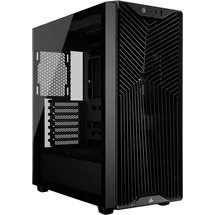 Corsair 3200D RS Mid-Tower ATX PC-Gehäuse – 3X RS120 PWM-Lüfter Enthalten, GPU-Anti-Sag-Stabilisierungsarm, ASUS BTF, MSI Project Zero, Gigabyte Project Stealth – Schwarz
