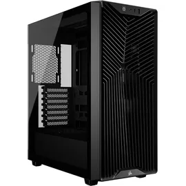 Corsair 3200D RS Mid-Tower ATX PC-Gehäuse – 3X RS120 PWM-Lüfter Enthalten, GPU-Anti-Sag-Stabilisierungsarm, ASUS BTF, MSI Project Zero, Gigabyte Project Stealth – Schwarz