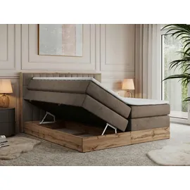 MKS Boxspringbett 160 x 200 cm H4 Braun
