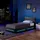 Home Deluxe - LED Bett ASTEROID - Dunkelgrau, 90 x 200 cm - inkl. Lattenrost I Polsterbett Design Bett inkl. Beleuchtung - Dunkelgrau