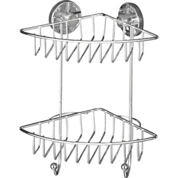 WENKO Duschkorb Wenko Eckduschkorb Vacuum-Loc Stahl, chrom, 2