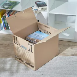 150 x Bücherkarton Compact 40 kg Traglast stabiler Umzugskarton Bücherkiste Umzug 2-wellige Movebox BB-Verpackungen