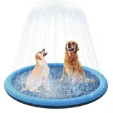 LuxusKollektion Hunde-Halsband Hundepool Planschbecken Faltbar Anti Rutsch Matte Langlebig 150CM Blau
