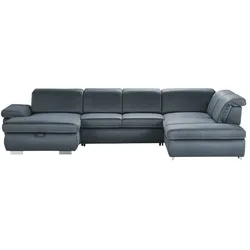 Lounge Collection Wohnlandschaft  mit verschiedenen Funktionen Amanda , blau , Maße (cm): B: 379 H: 85 T: 260.0