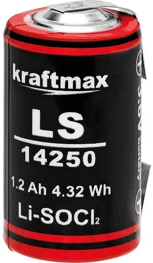 Batterie Kraftmax Lithium LS14250 1/2 AA - Zelle Lötfahne U-Form - 3,6V