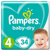 Pampers Baby-Dry Größe 4, 34 Windeln