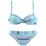 VENICE BEACH Bügel-Bikini Damen türkis-gestreift, Gr.42 Cup D,