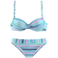 VENICE BEACH Bügel-Bikini Damen türkis-gestreift Gr.42 Cup D