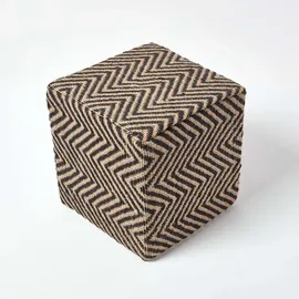 Homescapes Sitzwürfel Baumwolle 36 x 38 x 36 cm Schwarz
