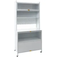 Mendler Küchenschrank HWC-O53, Küchenregal Schrank Arbeitsplatte Schrankfächer rollbar Metall