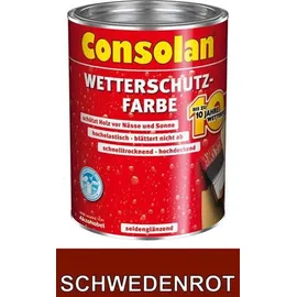 Consolan Wetterschutz-Farbe 750 ml schwedenrot seidenglänzend