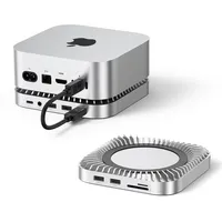 Raycue Mac mini M4 Dock & Stand mit 8T NVMe SSD-Gehäuse, 2 USB A 10 Gbit/s, 10G USB C-Datenanschluss, 5G USB A*2, USB-C-Ladeanschluss, SD/TF, Audio für Mac mini M4/ M4 Pro
