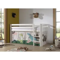 M&S Halbhochbett Pino 90 x 200 cm Kiefer massiv lackiert weiß