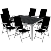 Mojawo 7tlg Gartenmöbel Set Gartengarnitur Outdoor Alu Non-Wood 180x90x74cm
