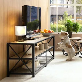 Tectake Indianapolis TV-Regal 161 x 41,5 x 50,5 cm Eiche/Naturfarben Holzwerkstoff