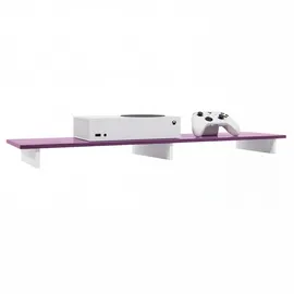 Vladon Game TV-Aufsatz 138,5 x 9,5 x 34,5 cm Weiß matt/Brombeer Hochglanz MDF/Spanplatte