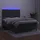 vidaXL Boxspringbett mit Matratze & LED Dunkelgrau 140x200 cm Samt