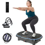 HomeFitnessCode LED Vibrationsplatte für Frauen Männer - Vibrationsgerät mit Mehreren Stufen + Vorprogrammen Vibrationstrainer Zuhause für Abnahme Muskelaufbau Ganzkörpertraining, Schwarz