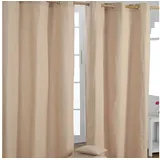 Homescapes Gardinen mit Ösen unifarben beige im 2er Set, 182 x 137 cm - Homescapes